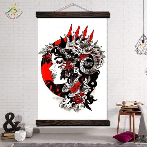 Japan Woman Makeup Art Modern Canvas Art Prints Poster Wall Painting Scroll Painting Artwork Wall Art Pictures Home Decoration