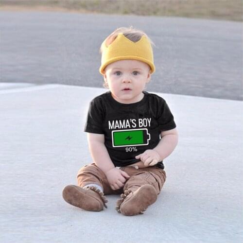 Mamas Boy Funny Tops Kids Boys Summer Loose T-shirts Short Sleeved T Shirt Size 1-10 Year Children Party Clothing Tees Tops