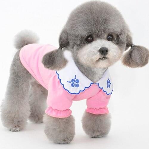 Yellow Pink Cat Clothes Dog Sweatshirt Lapel Shirt For Small Dogs Chihuahua Yorkie Bubble Sleeve Hoodies Tshirt Pet Costume XXL