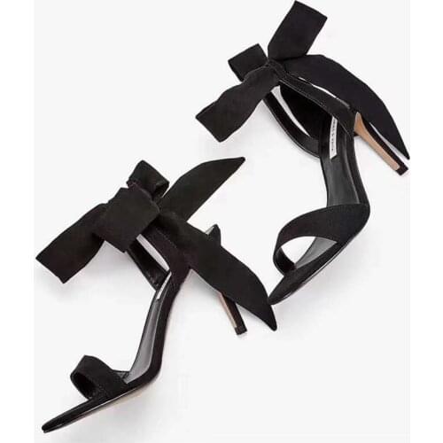 Summer Korean Style New Bow A- line High Heel Rome Sandals Womens Fairy Wind Hollow-out Womens Shoes