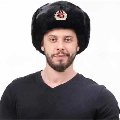 Fashion Wild Winter Warm Hat Soviet Badge Lei Feng Hats Thick Hat Hat And Women Men Warm Windproof Earmuffs Waterproof Outd J4G1