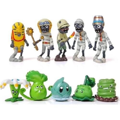 10pcs/lot Plants vs Zombies 2 Toys PVC Action Figures Toys PVZ Plant and Zombies Cabbage Figure Collection Model Toy