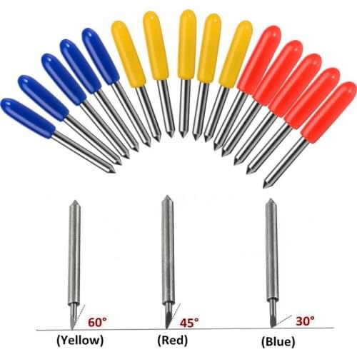 15pcs Roland Lettering Knife Blade Plotter Cutter Vinyl Cutting Carbide 30 45 60Degree End Mill Carbide Carbide Milling Bits