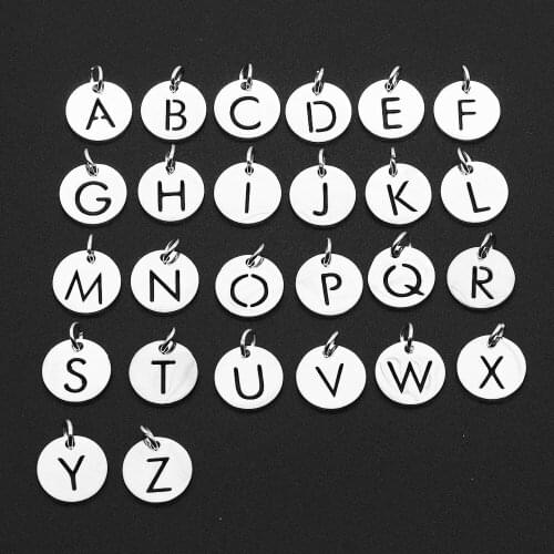 26pcs/set 26 Letters A-Z Stainless Steel DIY Jewelry Charms Connector Wholesale Top Quality Bracelet Making Charm Factory Price