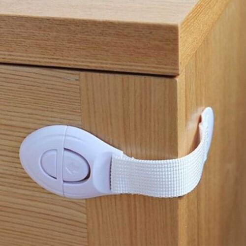 5Pcs Child Safety Strap Locks Adjustable Shoulder Strap Adhesive For Fridge Cabinets Drawers Protection Lock