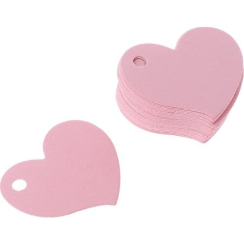 50Pcs Heart Shape Blank Kraft Paper Card Gift Tag Label DIY Party Wedding Crafts