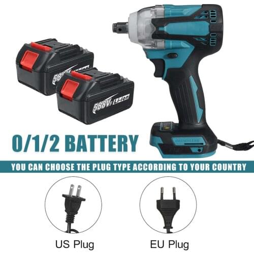 588VF 480N.m Brushless Electric Impact Wrench Cordless Wrench with 1/2 Battery Power Tools Rechargeable for Makita 18V Battery