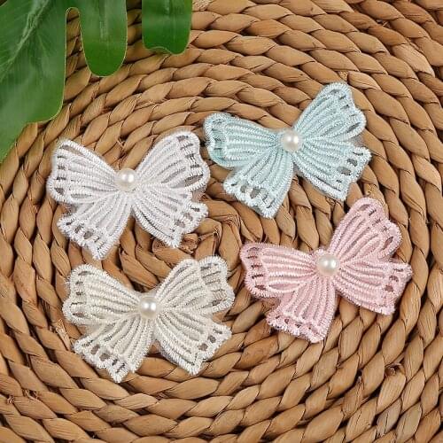 6 PCS Flower Embroidered Lace Bilateral Applique Trim Ribbon Sewing Decor Craft DIY