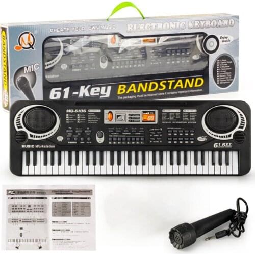 61 Keys Music Electronic Digital Keyboard Electric Organ Children Great Gifts With Random Microphone Musical Instrument