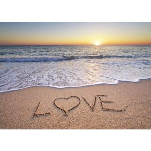 DIY Diamond Painting Diamond Embroidery Round Resin Diamond Cross Stitch Home Wall Decor,Beach, 30X40cm