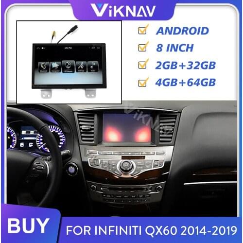 2 Din Car Radio for Infiniti QX60 2014-2019 Android Auto Stereo Multimedia Player Head Unit GPS Navigation Screen Tape Recorder