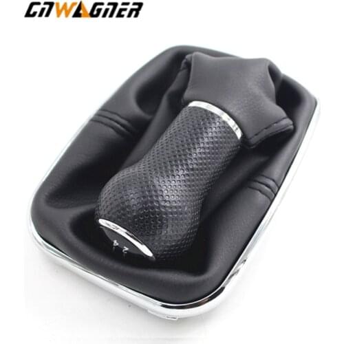 23mm 5 6 Speed Chrome Car Styling Gear Shift Knob Gaitor Boot Case For Volkswagen VW BORA GOlf 4 MK4 IV JETTA GTI 1999-2005
