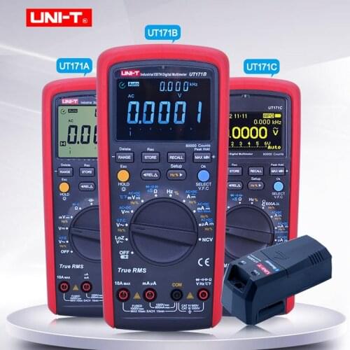 UNI-T TrueRMS Digital Multimeter UT171A/B/C Voltmeter Ammeter Ohmmeter Capacitance Frequency tester With UTD07A bluetooth module