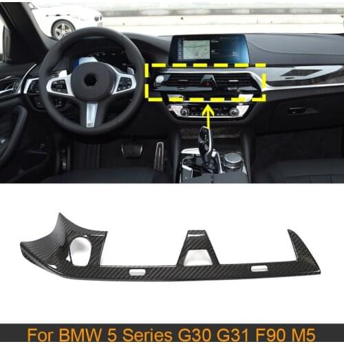 Air conditioner outlet Decorative strip sticker for BMW 5 Series G30 G31 G38 F90 M5 520i 530i 540i 2017 2018 2019 Carbon Fiber