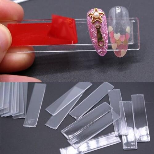 10pcs False Nail Tips Art Display Stand Transparent Practice Acrylic Bar Gel Polish Holder Strip Manicure Salon Showing Shelf