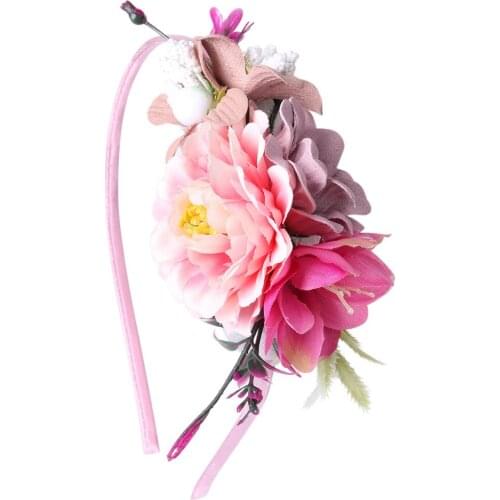 Cute Lovely Princess Fairy Childrens Flower Headband Party Hair Wear Flower Wreath Birthday Gift Wedding Girl