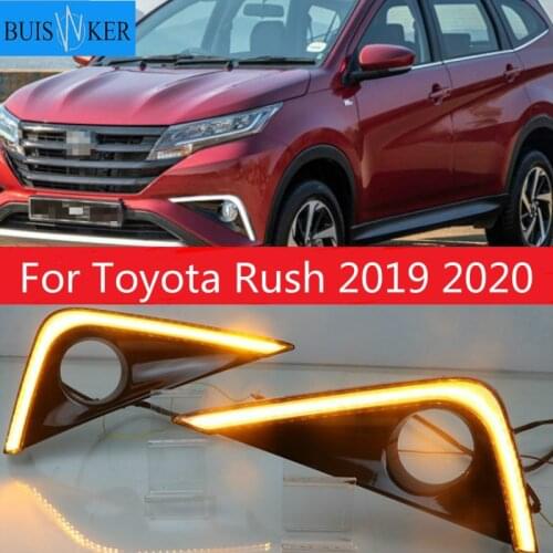 For Toyota Rush 2019 2020 LED Daytime Running Lights Fog Lamp Cover DRL