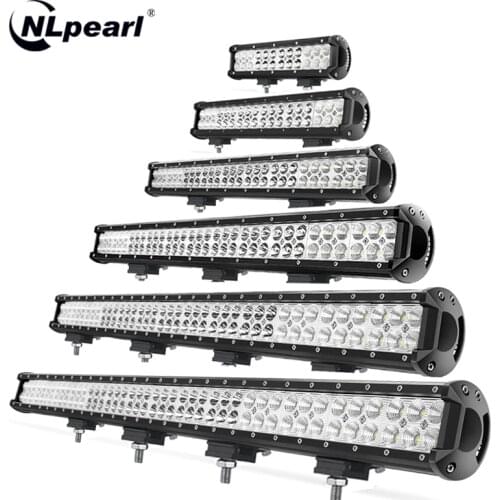 NLpearl 12" 20" Offroad Led Light Bar 12V 24V Spot Flood LED Work Light for Truck Tractor Jeep 4x4 4WD ATV 22'' Led Bar Offroad