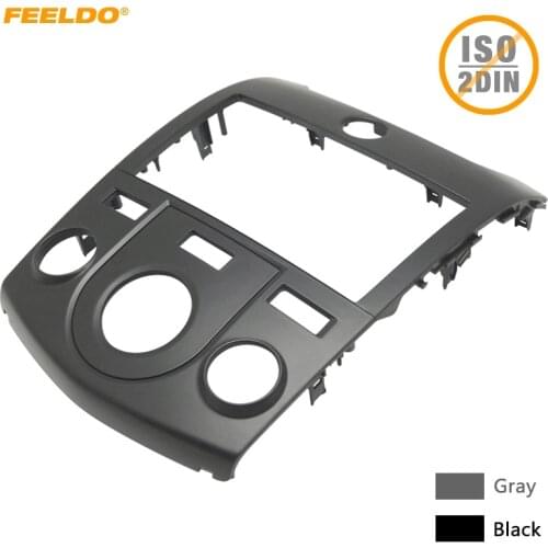 FEELDO Gray/Black Car Radio Fascia Frame For KIA Forte(09-12)/Cerato(09-12)/Naza Forte Manual AC Dashboard Panel Trim #5177