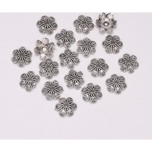 50pcs/Lot 10mm 6 Petals Antique Flower Loose Sparer Apart Flower End Bead Caps For DIY Jewelry Making Findings Earrings