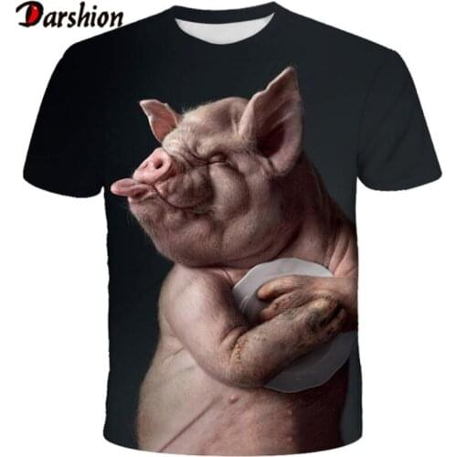 Summer New Arrive Popular Novelty Animal Pig Sheep Series Tshirt Men Women 3D Print t-shirt Harajuku Style T shirt Summer Tops