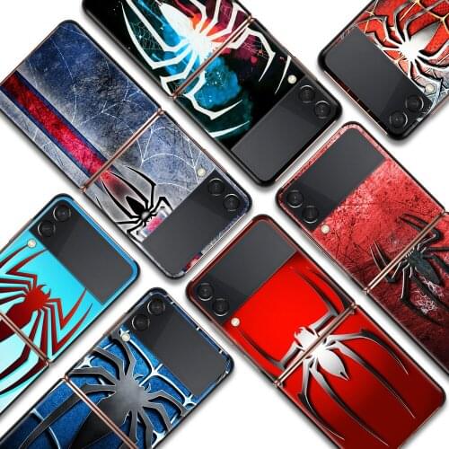 Spider Marvel Cool Shockproof Cover for Samsung Galaxy Z Flip Flip3 5G Black Phone Case Shell Hard Fundas Coque Capa