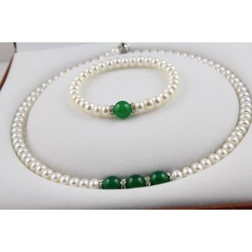 Fashion Classical Real Freshwater Pearl Jewelry Set, Necklace Bracelet Earrings Jewellery Set Accessory for Charm Women