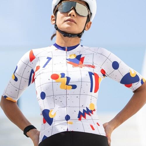 2021 Summer Login Cycling Jersey Women Top quality MTb wear Female Short sleeve Bike Riding Shirt Art Print Free Style Sport