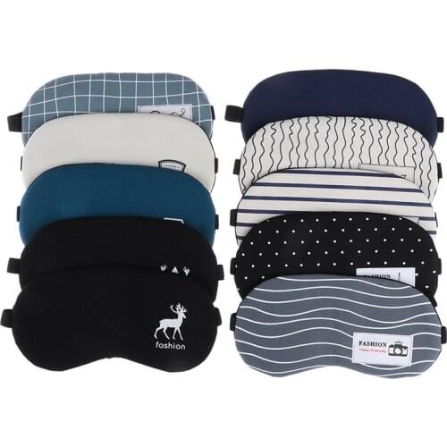 Fashion Striped Cotton Eye Cover Masks Travel Relaxing Sleeping Aid Blindfold Cartoon Sleeping Mask Eyepatch Soft Eye Sleep Mask