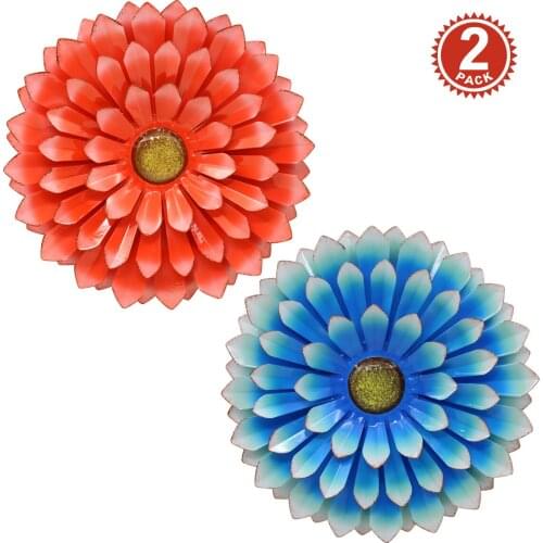 Nacome Metal Flowers Wall Art Decor Garden Outdoor Decorations Wrought Iron Flower Wall Hanging Crafts Home Room Wall Sticker