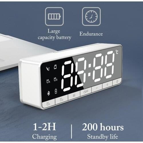 Multifunction Bluetooth Speaker With 2800 MAh Battery Wireless Bluetooth Speaker Temperature Display Alarm Clock Reminder Audio