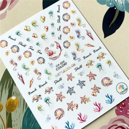 CA-026 Shell series 3D Back glue Nail decal Nail sticker Nail decoration Nail art Nail tool Nail ornament