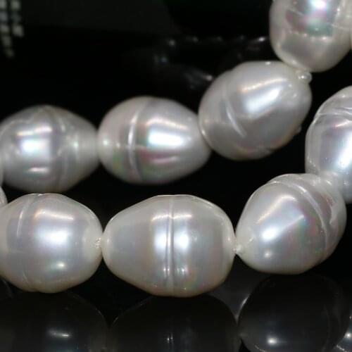 Natural white shell pearl 18*22mm approx teardrop waterdrop shape women party gifts loose beads jewelry making 15inch B2268