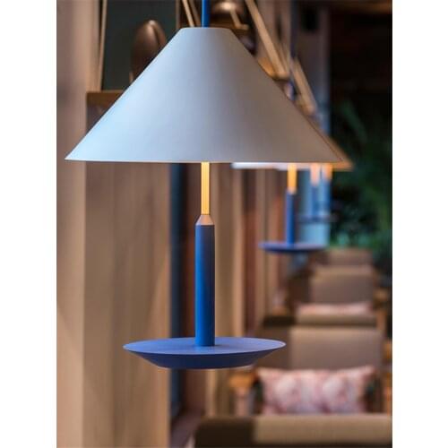 Nordic modern color long line mushroom pendant lights restaurant living room bedroom bedside decor iron hanging lamps fixtures