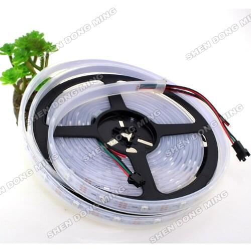 2017 NEW hot sale 5M 30Leds/M 30IC/M Waterproof IP67 changeable color RGB WS2812B LED Strip pixel DC 5V Digital led light lamps