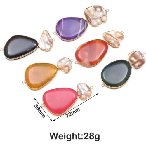New Style Fashion Natural Stone Connector Irregular Exquisite Shell Agates For Jewelry Making DIY Necklace Bracelet Accessory