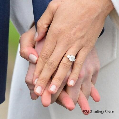 Vercret engagement rings for women Meghan royal wedding ring with 18k gold 925 sterling silver CZ rings bridal jewelry