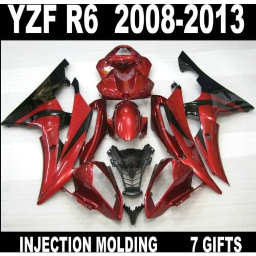 100% fit injection molded for YAMAHA R6 fairing kit 2008 2009 - 2012 2013 fairings 08 09 10 11 12 13 YZF R6 wine red black