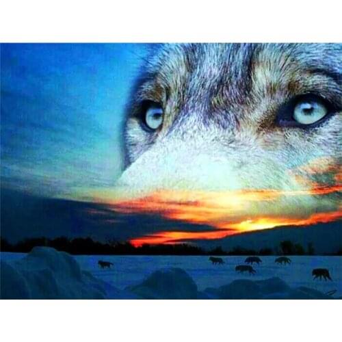 PDMDOG 5D DIY Diamond Embroidery Wolf Cross Stitch Kits Diamond Painting Animal Mosaic Snow Picture Of Rhinestone Home Decor