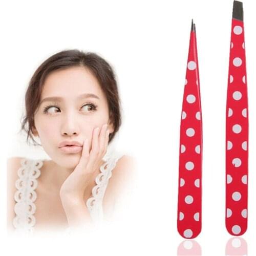 Hot Sale Professional Stainless Steel Hair Removal Eyebrow Tweezers Women Fashion Eye Brow Makeup Tools High Quality 2 PCS/Set