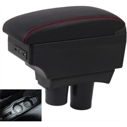 For Peugeot 301 Armrest For Citroen c-elysee Car Armrest box 2013 2014 2015 2016 Retrofit parts Interior Storage box USB LED