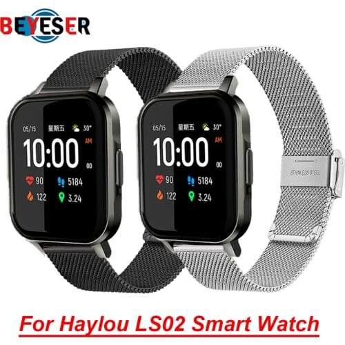 New Metal Strap For Haylou Solar LS02 Band Smart Watch Wrist Bracelet Straps For XiaoMi Haylou Solar LS02 Strap Mesh Belt Correa