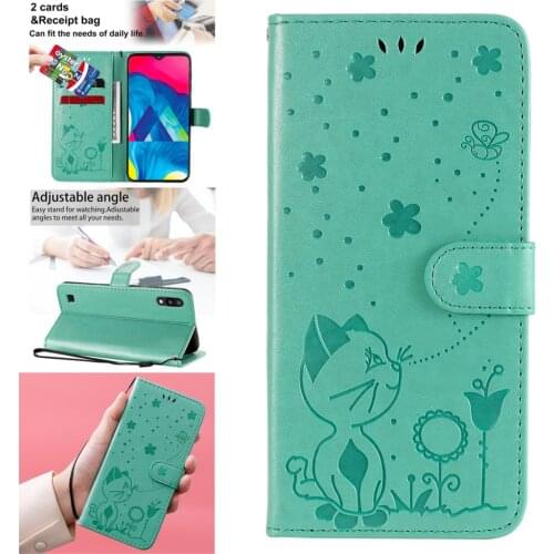 Luxury PU Leather Flip Phone Pouch Case For hoesje Samsung A10 Animal Kryty Smart Covers Capinha Galaxy accesorios M10 glaxey