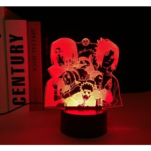 Sasuke Duel Anime Figure 3D Lamp Cool Touch Sensor Colorful LED Nightlight for Child Birthday Gift Bedroom Decor Light Dropship