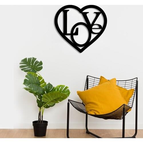 Heart Capital Letters Love Lettering Wall Accessory Wooden Table 50x45cm