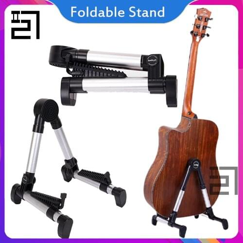 Foldable Guitar Stand Acoustic Classical Folding Electric Bass Kids Ukulele Right or Left Handed Rack Violin V Holder Adjustable