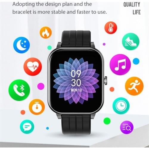 Color Screen Smartwatch Heart Rate Blood Pressure Exercise Running Information Reminder Smart Bracelet Suitable for Phones