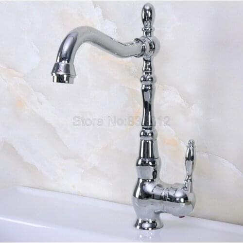 Bathroom Faucet Polished Chrome Single Handle Hot & Cold Water Mixer Taps Wash Basin Bathroom Deck Mounted Faucet tnf929