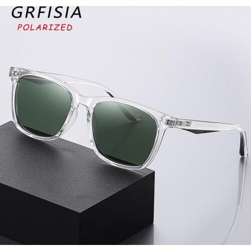 GRFISIA Fashion Square Polarized Sunglasses Men Women Lightweight TR90 Eyeglasses Frame Sun Glasses Driving Travel Goggles C11