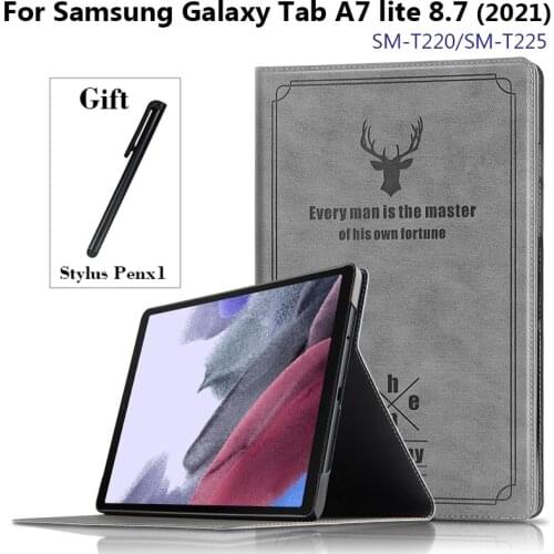 Smart Case For Samsung Galaxy Tab A7 Lite 8.7 inch 2021 SM-T220 SM-T225 Tablet Flip Stand Leather Cover Protective Case Shell